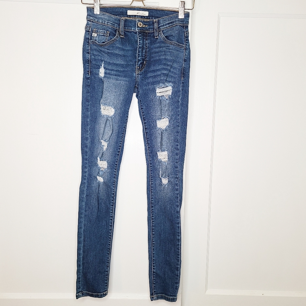 KanCan Distressed Mid Rise Skinny Jeans